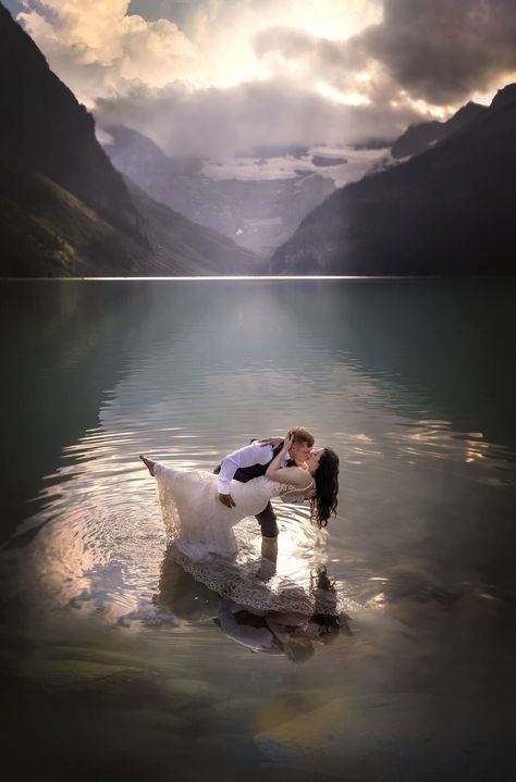 Canada's Lake Louise Wedding Photoshoot - Melodie & Brandon Lake Louise Wedding Photo Canada's Lake Louise Wedding Photoshoot - Melodie & Brandon I recently had the pleasure of heading out and photographing a bit of a destination we... #adelaideweddingphotography #weddingstyle #weddinginspo #weddingdetails #weddingideas #svenstudios #weddingphotography #weddingphotographer Minnewanka Lake, Lake Louise Wedding, Lake Wedding Photos, Brandon Lake, Lake Louise Canada, Amazing Wedding Photography, Photo Techniques, Natural Wedding Photography, Creative Shot