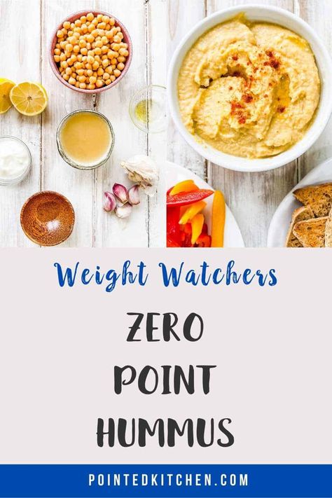 Zero Point Hummus, Ww Hummus Recipe, Weight Watchers Hummus Recipe, 0 Point Weight Watchers Recipes, Ww Appetizers, Weight Watchers Vegetarian, Ww Lunch, Weight Watchers Menu, Weight Watchers Meals Dinner