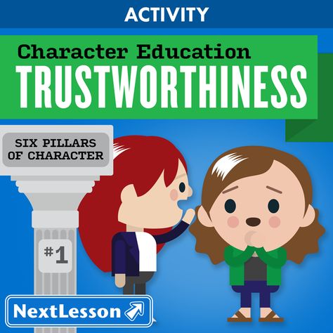 Character Education - Trustworthiness 6 Pillars Of Character, Character Bulletin Boards, Pillars Of Character, Character Education Lessons, Character Lessons, Building Character, Character Counts, Media Literacy, Character Traits