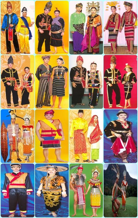 Traditional outfit people of Sabah and Sarawak,Malaysia Malaysian Culture, Malaysia Food, Traditional Outfit, Outfits With Hats, Traditional Clothing, Art Exhibition, Traditional Outfits, Culture Art, Comic Book Cover