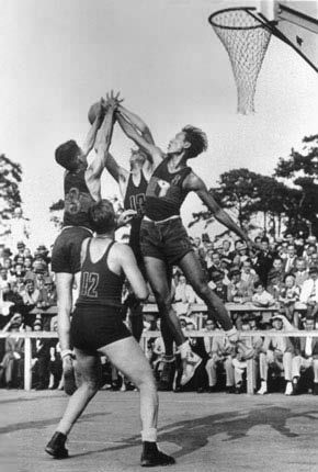 This Day In Olympic History: August 7, 1936 - The first Olympic men's basketball competition tips off in Berlin. Twenty-two countries send teams. All games are played outdoors.  keepinitrealsports.tumblr.com  pinterest.com/mysterkeepinit  keepinitrealsports.wordpress.com  facebook.com/pages/KeepinitRealSports/250933458354216  Mobile- m.keepinitrealsports.com Berlin Olympics 1936, 1936 Olympics, Berlin Olympics, Multi-sport Event, Jesse Owens, Paralympic Games, Sporting Event, Summer Games, Basketball Games