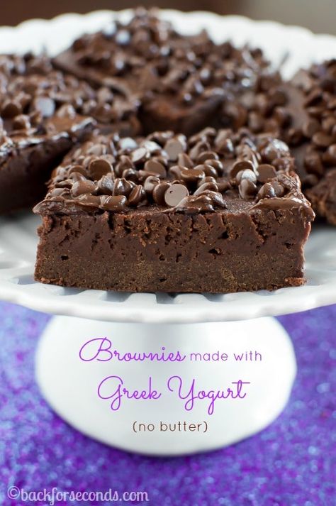 Fudge Brownies made with Greek Yogurt - Back for Seconds Yogurt Brownies, Greek Yogurt Brownies, Yogurt Making, Yogurt Chocolate, Keto Approved Foods, Healthy Brownies, Yogurt Recipes, Fudge Brownies, Chocolate Craving