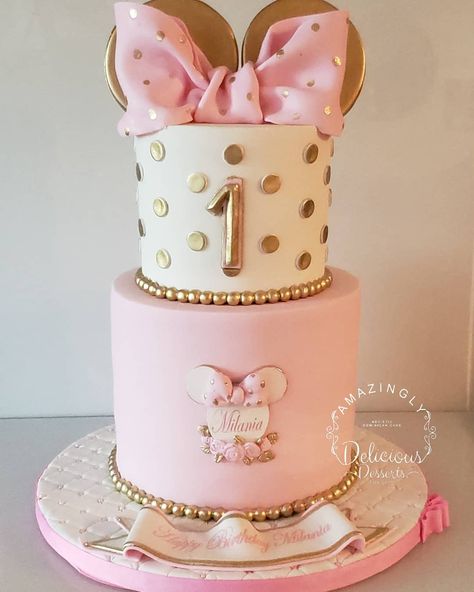 Mini Mouse Birthday Cakes Ideas, First Birthday Girl Minnie Mouse, Minnie Smash Cake, 1st Birthday Cake For Girls Simple, Minnie First Birthday Party, First Birthday Cake Minnie Mouse, Twodles Birthday Cake, Pastel Color Minnie Mouse Party, Minnie Mouse Tea Party Birthday