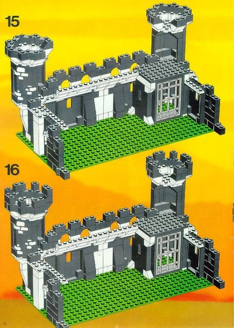 Lego Castle Instructions Step By Step, Lego Castle Instructions, Lego Creations Instructions, Lego Blueprint, Castle Black, Lego Designs, Lego Winter, Lego Mosaic, Lego Building Instructions