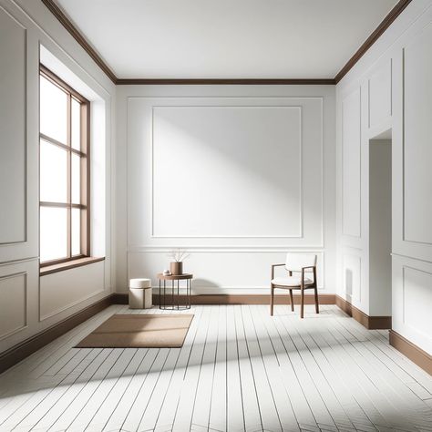 11 Ideal Trim Colors: Elevate Your White Wall Aesthetics Monochrome Wall And Trim, Monotone Walls And Trim, Brown Trim White Walls, Greige Trim White Walls, White Walls Brown Trim, Taupe Trim White Walls, White Walls Beige Trim, White Walls With White Trim, Wall Aesthetics