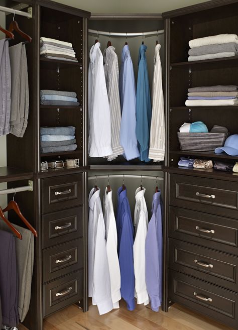 Home Depot ClosetMaid | ClosetMaid Blog Make your closet impressive with Impressions Home Depot Closet Organizer, Corner Closet Shelves, Home Depot Closet, Corner Closet Organizer, Closet Organization Designs, Master Closet Organization, Corner Closet, Front Closet, Dressing Design