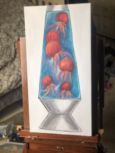 Jellyfish Lava Lamp, Underwater Painting, Painting Lamps, Felt Tip, Jellyfish, Lava Lamp, Acrylic Painting, Drawings, Art