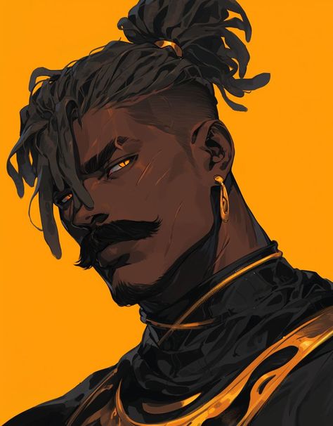 Black Warrior Art, Possessed Character, Black Man Art Character Design, Black Male Character Design, Black Oc Male, Black Character Design Male, Black Anime Guy, Ange Demon, Black Anime Characters