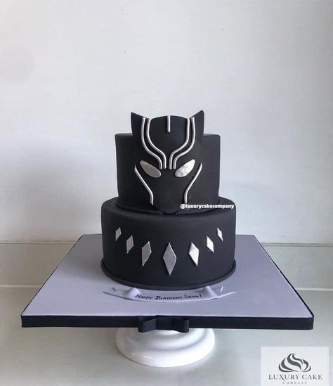 Black Panther Birthday Cake, Black Panther Cake, Panthers Cake, Black Panther Birthday, Avenger Birthday Party, 4th Birthday Cakes, Luxury Cake, Lemon Buttercream, Superhero Cake