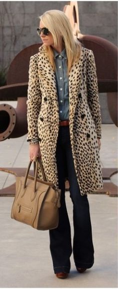 be53ee61104935234b174e62a07e53cfdesc37023515ri Leopard Coat Outfit, How To Have Style, Animal Print Outfits, Leopard Coat, Leopard Print Coat, Leopard Fashion, Animal Print Fashion, Fashion Friday, Print Coat