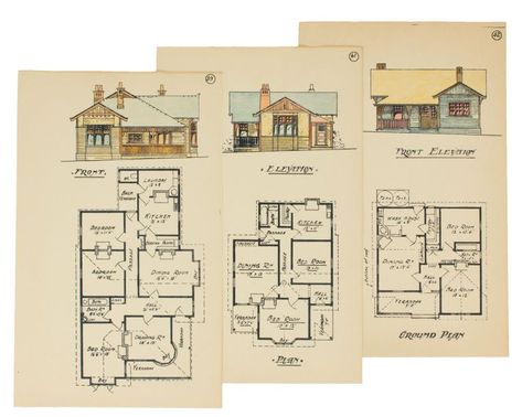 1920s House Plans, Manilla Folder, 1920s Architecture, House Plans Australia, Australian House, California Bungalow, 1920s House, Sims 4 House Plans, Australian Homes