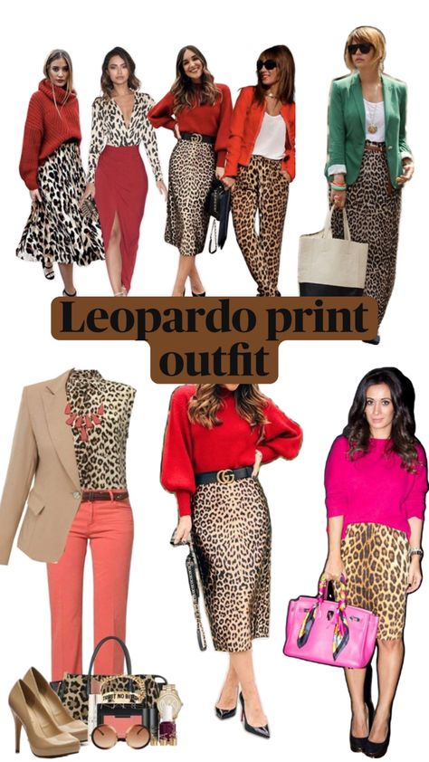 Combina con casi todo Leopard Print Outfits, Leopard Outfits, Colour Combinations Fashion, Animal Print Outfits, Look Formal, Stylish Clothes For Women, Contemporary Outfits, Mode Inspo, Red Outfit