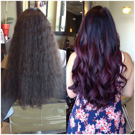 Violet Balayage, Balayage Hair Brunette Long, Pelo Color Vino, Red Violet Hair, Wine Hair Color, Ombre Hairstyles, Wine Hair, Violet Hair, Hair Color Burgundy