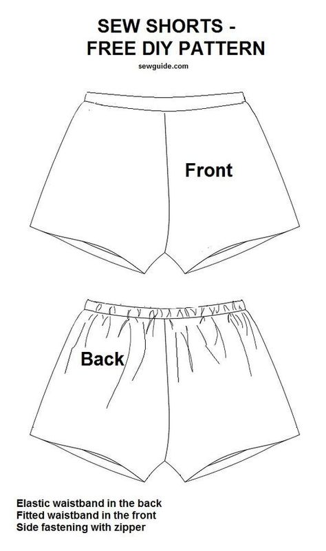 How to sew SHORTS- 3 Free DIY Patterns & sewing tutorials - SewGuide Shorts Sewing, Sewing Shorts, Shorts Pattern, Patterns Sewing, Clothes Sewing Patterns, Fashion Sewing Pattern, Sewing Projects For Beginners, Diy Pattern, Dress Sewing Patterns