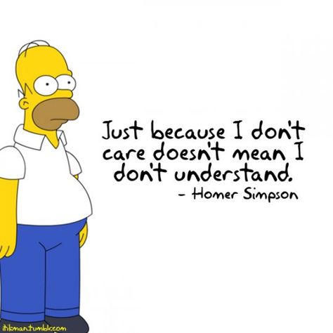 I don't have to explain... Homer Simpson Quotes, Simpsons Funny, Simpsons Quotes, The Simpson, Homer Simpson, I Don't Care, A Quote, The Simpsons, How I Feel