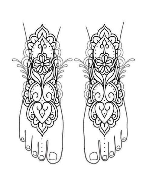 Mandala Foot Tattoo, Henna Tattoo Foot, Ornamental Tattoo Design, Geometric Mandala Tattoo, Half Sleeve Tattoos Drawings, Ornamental Design, Muster Tattoos, Tattoo Templates, Henna Tattoo Designs Simple