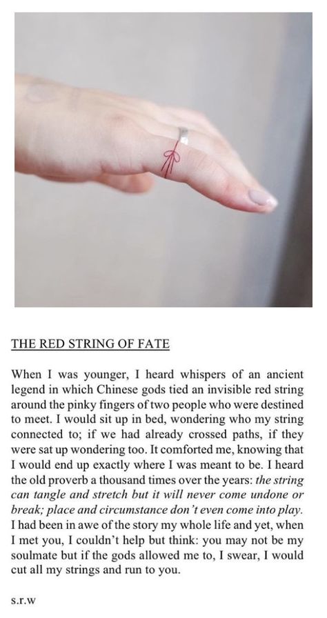 Red Line Pinky Tattoo, Red Ribbon Of Fate Tattoo, Red Thread Tattoo Couple, Red Ribbon Tattoo Meaning, Red String Theory Art, Red String Tattoo Couple, Invisible String Theory Tattoo, Invisible Strings Tattoo, String Theory Tattoo