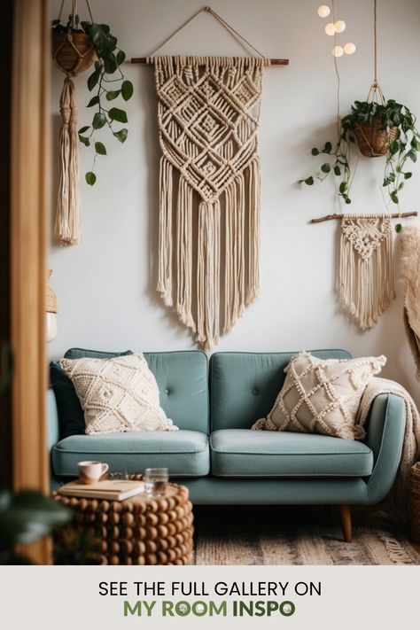 A Pinterest pin showcasing 25 boho vintage living room ideas, featuring cozy spaces with unique furniture and inviting decor for a warm atmosphere. Boho Vintage Living Room, Vintage Living Room Ideas, Boho Vintage Decor, Rattan Peacock Chair, Edison Bulb String Lights, Home Sanctuary, Velvet Chesterfield Sofa, Bamboo Room Divider, Wicker Coffee Table