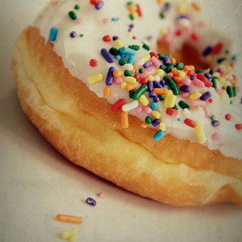 by September Wren Diner Breakfast, National Doughnut Day, Donut Photos, Rainbow Sprinkle, Donut Art, Art For Kitchen, Donut Decorations, National Donut Day, Sprinkle Donut