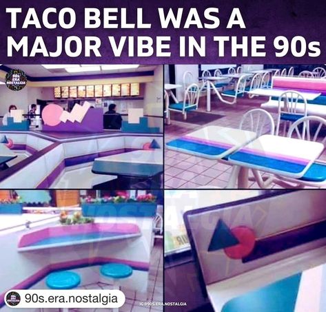 #Repost @90s.era.nostalgia with @get.repost ・・・ OG Taco Bell was 🔥 Old Taco Bell, 90s Taco Bell, 90s Era, Taco Bell, Black Light, Tacos, Graffiti, Nails, Quick Saves