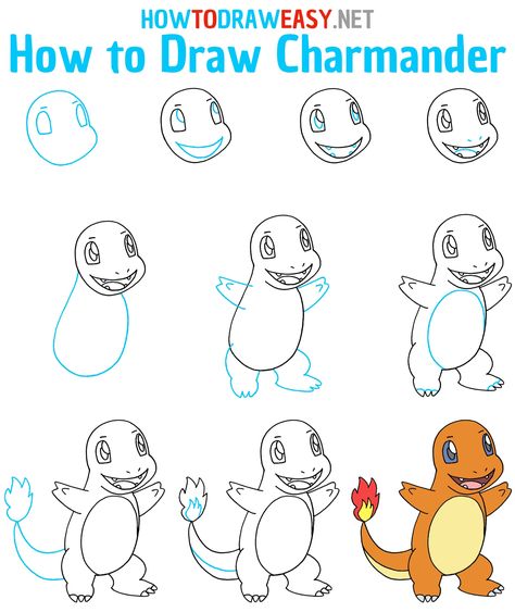 How to Draw Charmander Step by Step #Charmander #CharmanderDrawing #Pokemon #PokemonDrawing #EasyCharmanderDrawing #EasyDrawings #HowtoDraw #HowtoDrawaPokemon #HowtoDrawaCharmander #CuteDrawings #Anime #AnimeArt #AnimeDrawing How To Draw Pokemon Step By Step, How To Draw Charmander, Charmander Drawing, Easy Pokemon Drawings, Inslee Haynes, Drawing Ideas For Kids, Pikachu Drawing, 150 Pokemon, Pokemon Charmander