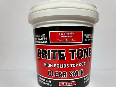 CrystaLac Brite Tone High Solids Polyurethane Instrument Finish 8 oz Mini (Clear Satin) - - Amazon.com Brite Tone, Bowl Turning, Clear Top, White Cups, Bar Top, American Made, Health And Beauty, Satin, Things To Sell