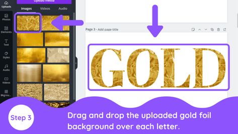 Canva Codes Fonts, Gold Color Number, Canva Codes, Gold Foil Background, Foil Background, Canva Tutorials, Gold Foil Text, How To Make Glitter, Font Ideas