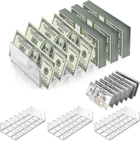 4 Pack Acrylic Money Organizer Cash Trays 7 Sections Clear Dividers Desk Organizer for Cash Envelope Mail Bill Card Makeup Palette and Other Small Items. #ad Small Business Printables, Money Binder, Cash Envelope Budget System, Money Envelope System, Money Organizer, Card Makeup, Envelope Budget System, Cash Organizer, Cash Budget Envelopes