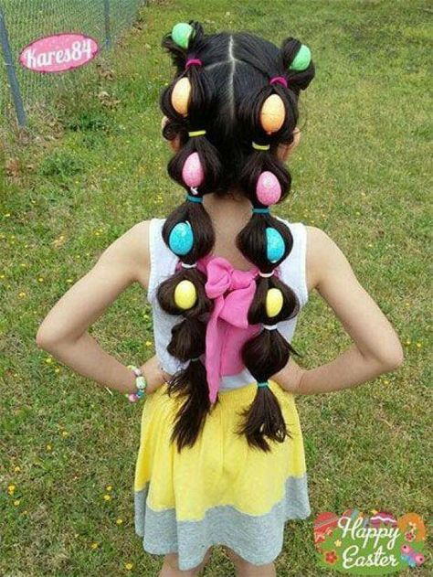 Easter Crazy Hair Day, Curly Easter Hairstyles, Cute Easter Hairstyles For Kids, Easter Hair Styles, Spirit Weeks, Crazy Hair For Kids, Easter Hairstyle, Halloween Hairstyles, Funny Hair