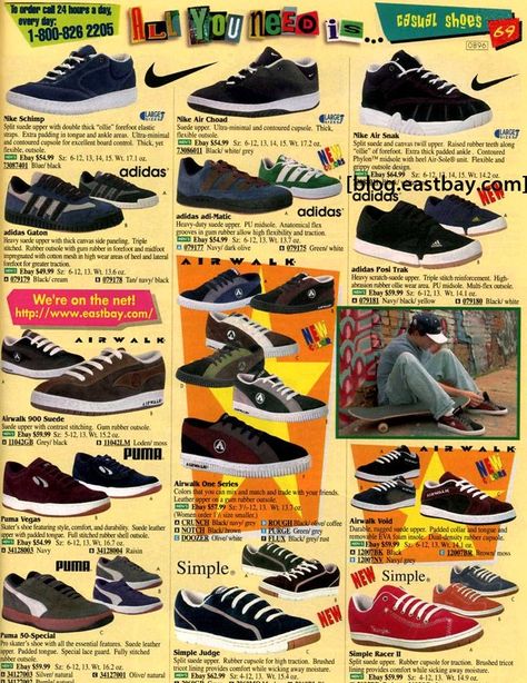 90s Skate Posters, Adidas 90s Shoes, 90s Skate Shoes, Shoes For Skateboarding, Airwalk Shoes 90's, Es Skate Shoes, Skate Shoes Aesthetic, Adidas 90s Outfit, 90s Skate Style