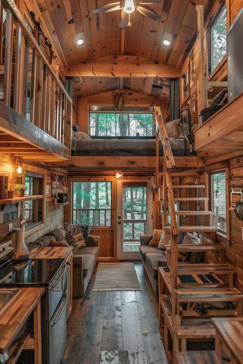 Check out our top 12 picks for the best rustic decor ideas for tiny houses. Each selection brings unique style and functionality to small spaces. Visit our site now for more exceptional design ideas! Tiny House Cabin Interior, Rustic Tiny House Cabin, Cottage Style Homes Exterior, Two Story Tiny House, Maximizing Small Spaces, Rustic Tiny House, House Decor Ideas, Tiny Farmhouse, Tiny House Big Living