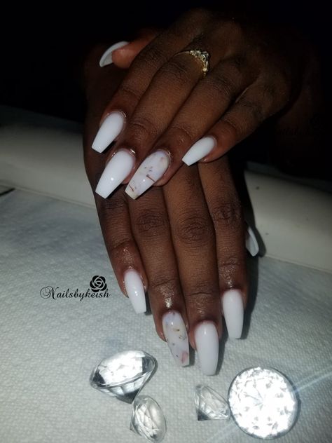 Milk Nails White, Milky White Medium Nails, Milky White Nails With Design Almond, White Powder Nails, Milky White Nails Black Women, Milky White Coffin Nails, Milk Nails Design, Milk Bath Nails Acrylic, Soft White Nails