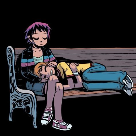 Ramona And Scott, Ramona Flowers, Scott Pilgrim, Flowers, Hair, Pink