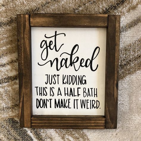 Half Bath Themes, Half Bath Guest Bathroom Ideas, Diy Modern Rustic Home Decor, Half Bath Bathroom Ideas, Small Farmhouse Bathroom Decor Ideas, Decorating Half Bathroom Ideas, Decorating A Half Bath, Western Half Bath, Funny Half Bath Decor