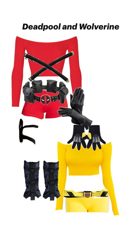 Girl Wolverine, Deadpool Halloween Costume, Deadpool Halloween, Wolverine Costume, Disney Duos, Deadpool Costume, Deadpool And Wolverine, Duo Halloween Costumes, Trendy Halloween Costumes