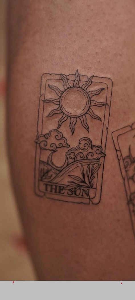 The Sun Tarot Card, Tarot Tattoo, Tarot Card Tattoo, Card Tattoo Designs, The Sun Tarot, Sun Tattoos, Card Tattoo, Tattoo Inspo, Tattoo You