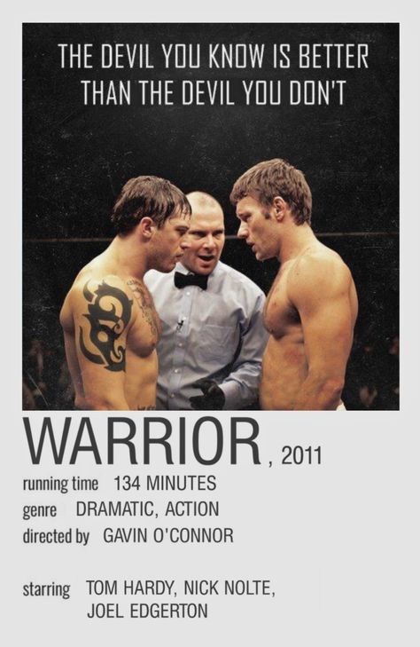 #warrior #movie #poster #tomhardy #mminimalistposter #film #2011 Movie Parallels, Warrior 2011, Movie Infographic, Tom Hardy Movies, Warrior Movie, Top Movies To Watch, Classic Films Posters, Posters Minimalist, Iconic Movie Posters