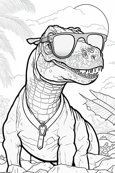 Discover amazing coloring pages! Click now to start your creative journey. Perfect for all ages! 😀😇😺 Colouring Pages Dinosaurs, Dinasour Coloring Paper, T Rex Coloring Page, Dinosaur Colouring Pages, Dinosaur Coloring Pages Free Printable, Dino Coloring Pages, Free Dinosaur Coloring Pages, Coloring Pages Dinosaur, Funny Coloring Pages