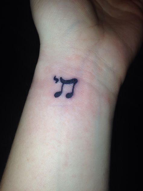 Chai Music Tattoo Chai Tattoo Hebrew, Chai Tattoo, Hebrew Tattoo, Amazing Tattoos, Music Tattoo, My Idea, Musical Note, Tiny Tattoos, Tattoos And Piercings