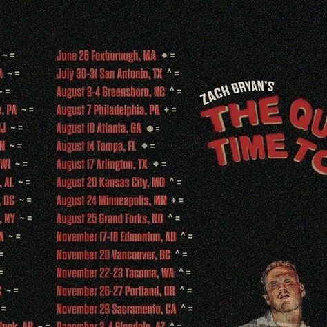 Zach Bryan on Instagram: "this year was too much fun, thank you guys so much for making our lives a dream. Boys are headed home and gearin’ up. Registration for the The Quittin Time Tour is open now at zachbryanpresale.com Presale will start on September 6th and go through September 7th Public on sale starts September 8th" Zach Bryan, Tour Posters, Minneapolis, Our Life, A Dream, Kansas City, Too Much, Tampa, This Year