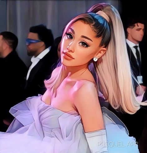 Ariana Grande Blonde Hair, Ariana Grande Art Drawing, Ariana Grande Digital Art, Ariana Grande Cartoon, Cartoon Ariana Grande, Ariana Grande Anime Art, Victoria Secret Perfume Body Spray, Ariana Grande Cat, Ariana Grande Singing