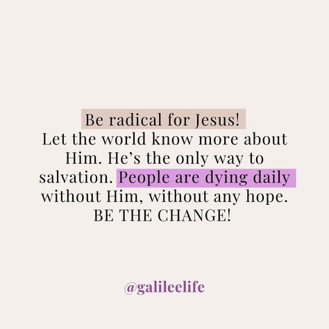 Being radical for Jesus means boldly and passionately sharing His message of love, hope, and salvation with the world. As Acts 4:12 (NIV) reminds us, “Salvation is found in no one else, for there is no other name under heaven given to mankind by which we must be saved.” This verse underscores the exclusive and vital role of Jesus in our salvation. In a world where many are lost and without hope, we are called to be the change agents, spreading the life-transforming message of Jesus Christ. Le... Today Is The Day Of Salvation, Salvation Quotes Jesus Christ, Salvation Quotes, Acts 4 12, Verse Wallpaper, Without Hope, Christian Images, Verses Wallpaper, Be The Change