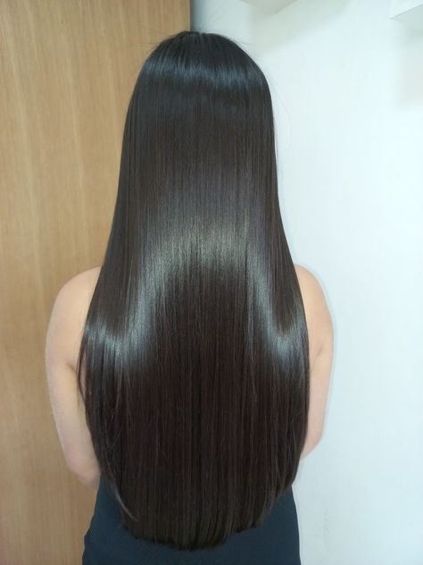 Straight Hair Aesthetic Faceless, Straight Silky Hair, 1b Hair, Curly Braided Hairstyles, Silky Shiny Hair, Long Shiny Hair, Korean Hair Color, Long Silky Hair, Luscious Hair