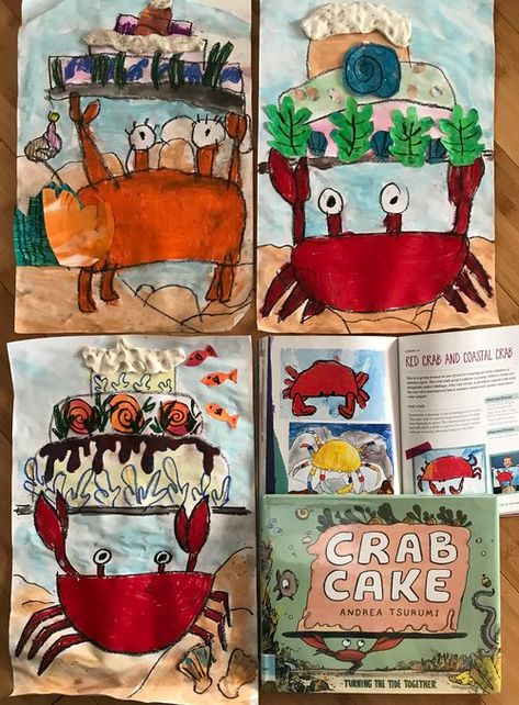 Crab Cake Art Project for Kids - Soul Sparklettes Art Cake Art Project, Art Projects For Kindergarten, Projects For Kindergarten, Ocean Animal Art, Ocean Art Projects, Art Camp Projects, Summer Art Projects, Art Project For Kids, Crab Art