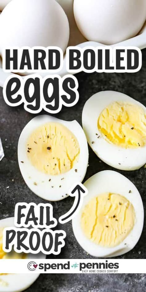 Hard boiled eggs are the base for an amazing snack, appetizer, or breakfast! So easy to make and they can be enjoyed all week long for breakfast, lunch, or even dinner! Prepare them in advance and add them to a cobb salad, turn them into deviled eggs, or eat them simply as a snack. #hardboiledeggs #easy #eggs #spendwithpennies Creative Egg Recipes, Easy Peel Eggs, Egg Calories, Deviled Eggs Recipe Easy, Hard Boiled Egg Recipes, Making Hard Boiled Eggs, Easy Egg Recipes, Perfect Hard Boiled Eggs, Deviled Eggs Easy