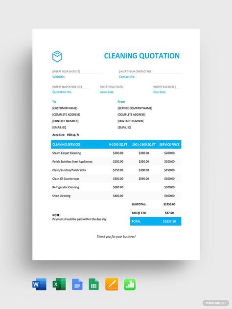 Cleaning Quotation Template Clean House Quotes, Cleaning Services Prices, Quotation Sample, Quotation Template, Quotation Format, Cleaning Quotes, Invoice Template Word, Tech Videos, Service Quotes