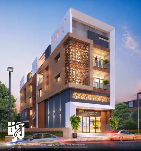 Create Realistic 3d View Of Residential Apartment Exterior, CA, USA - Modern Luxury Residential Apartment Architecture, CA, USA - 50 Marvelous Modern Facade Apartment Decor Ideas, CA, USA - High Quality Residential Apartment Visualization Night View, CA, USA - Solution For Top Residential Apartment Architecture, CA, USA - 3D Apartment Rendering & Walkthrough Services By HS3D INDIA - Front Elevation Of Apartment Design 3d Dusk Rendering, CA, USA - Realistic Rendering 2019 Of Apartment Apartments Exterior, Glass Railings, Commercial Design Exterior, Apartment Exterior, Modern Apartment Design, Facade Architecture Design, Small House Elevation Design, Office Building Architecture, Building Elevation