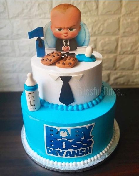 Cakes For 1st Birthday Boy, Baby 1st Birthday Cake Boy, Babyboss Birthday Cake, Bossbaby Theme Party, Anniversaire Baby Boss, Boss Baby Birthday Party Boy Cake, 1st Birthday Cake Designs For Boys, Boss Baby First Birthday Boy, Cake For 1st Birthday Boy