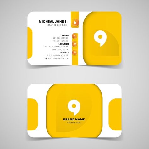 Download this Premium Vector about Business card, and discover more than 68 Million Professional Graphic Resources on Freepik. #freepik #vector #visitingcardbackground #carddesign #bussinescard #colorfulbusinesscard #abstractbusinesscard #logobusinesscard #corporatestationery #identity #papercard Yellow Business Card, Corporate Stationery, White Business Card, About Business, Visiting Cards, Business Card Logo, Business Card Template, Psd Files, Vector Photo