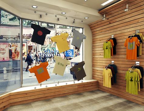 retail-store-front-design  how to show off shirts Retail Store Layout, Slat Wall Display, Design Café, Storefront Design, Interior Vintage, Store Layout, Shop House Plans, Interior Display, Store Window